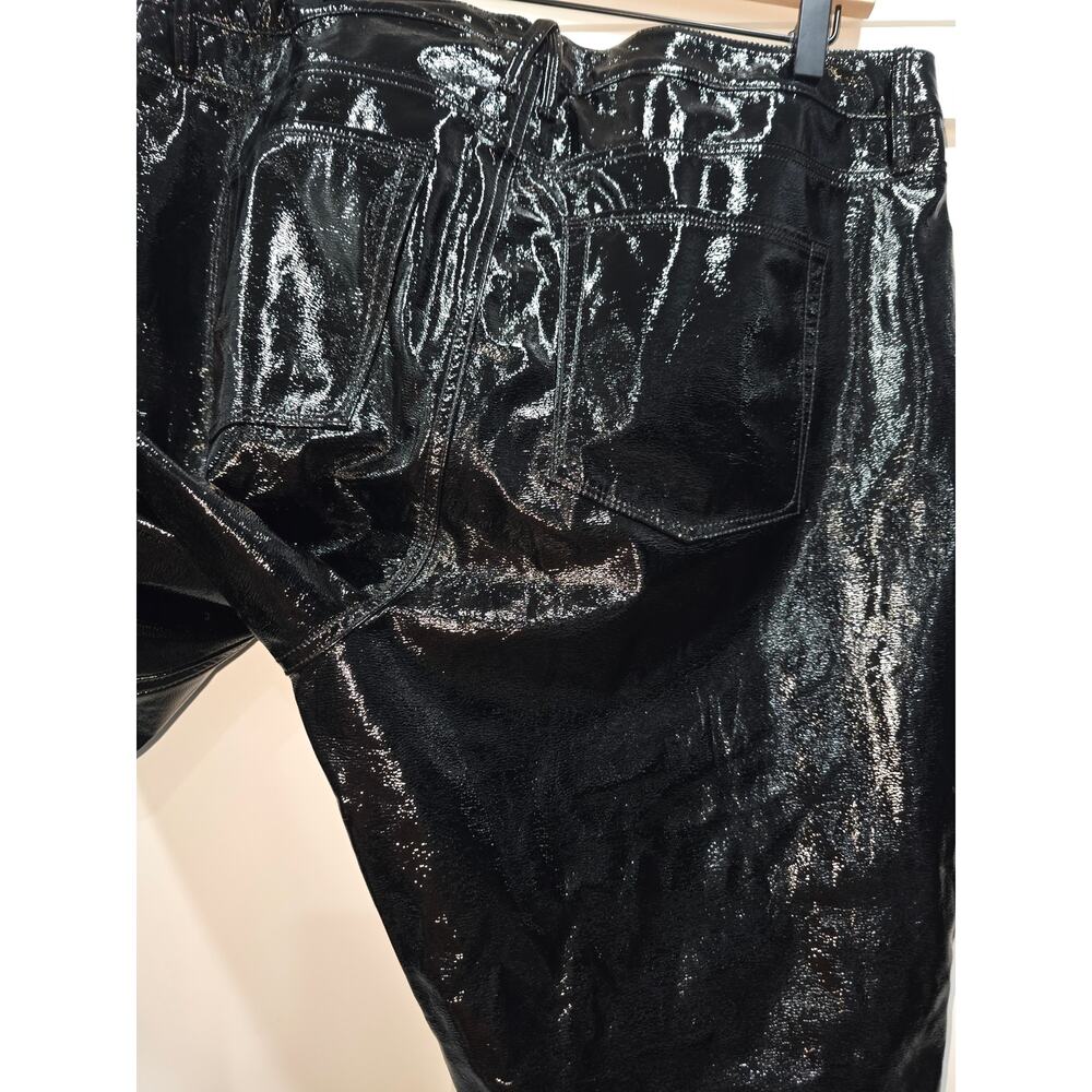 Good American “Good Straight” Black Patent Faux-Leather Pants – Size 18 - Picture 13 of 16